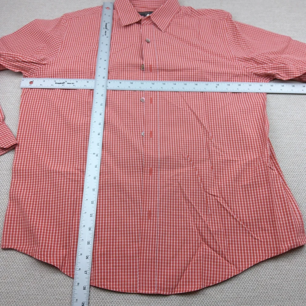 Banana Republic Relaxed Fit Button Down Shirt, Lt. Red/White Check Pattern, Sz M